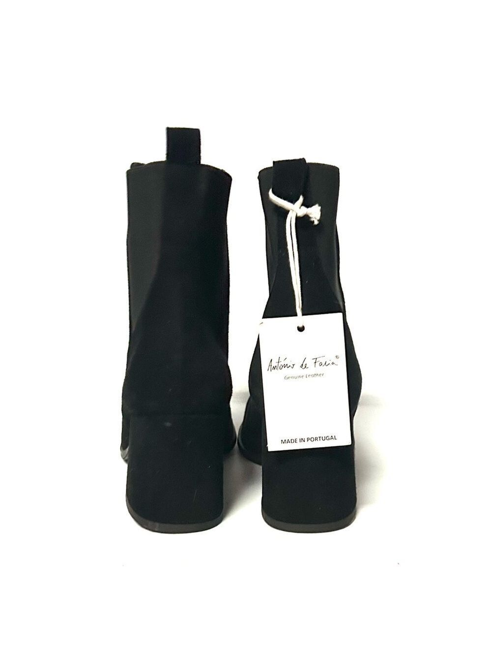 Antonio de Faria Black Suede Boots Ankle Boots made in Portugal Size 8 NWT - Picture 2 of 9